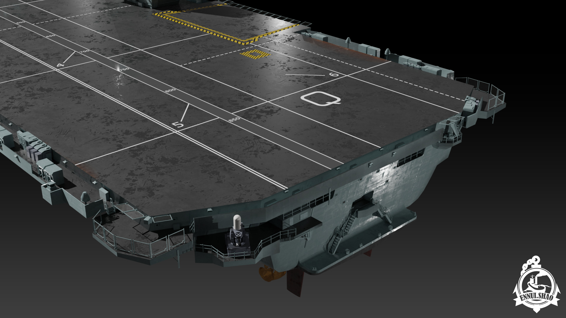 HMS Queen Elizabeth Aircraft carrier game ready model Low-poly 3D model_15