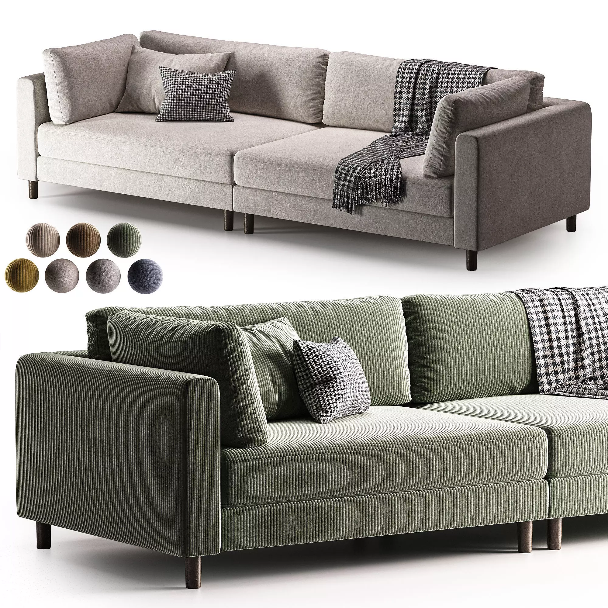 Assel Corduroy Sofa By wayfair 3D model_0