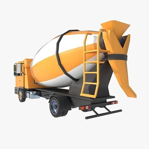 mixer truck Low-poly 3D model 3