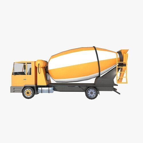 mixer truck Low-poly 3D model 5