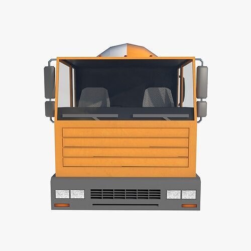 mixer truck Low-poly 3D model 7