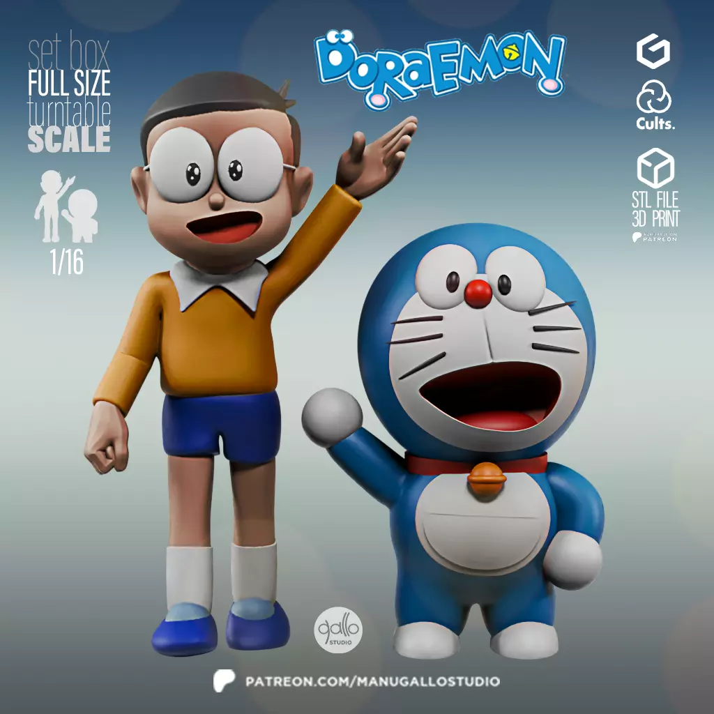 DORAEMON AND NOBITA 3D print model_0
