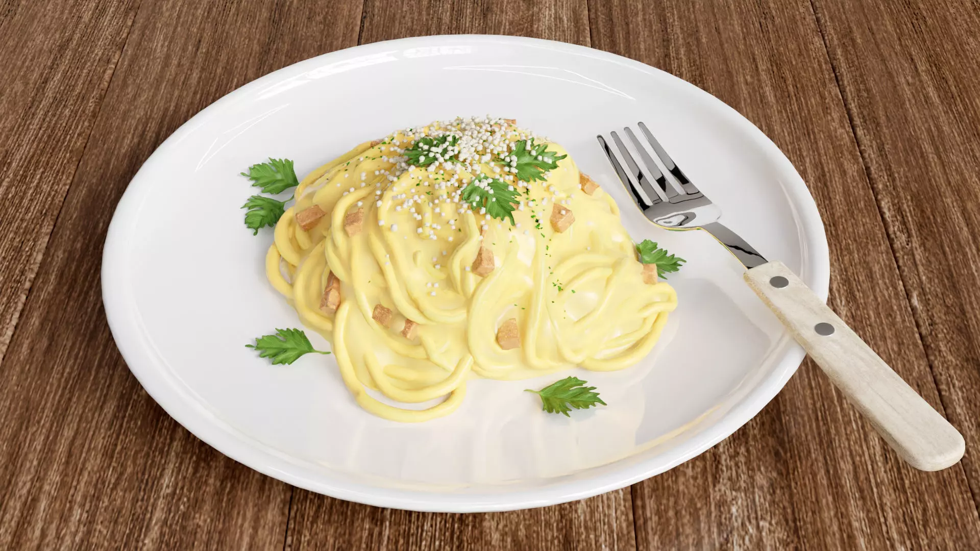 Spaghetti Carbonara 001 3D model