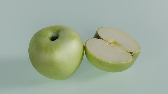 Apple High Quality Low-poly 3D model