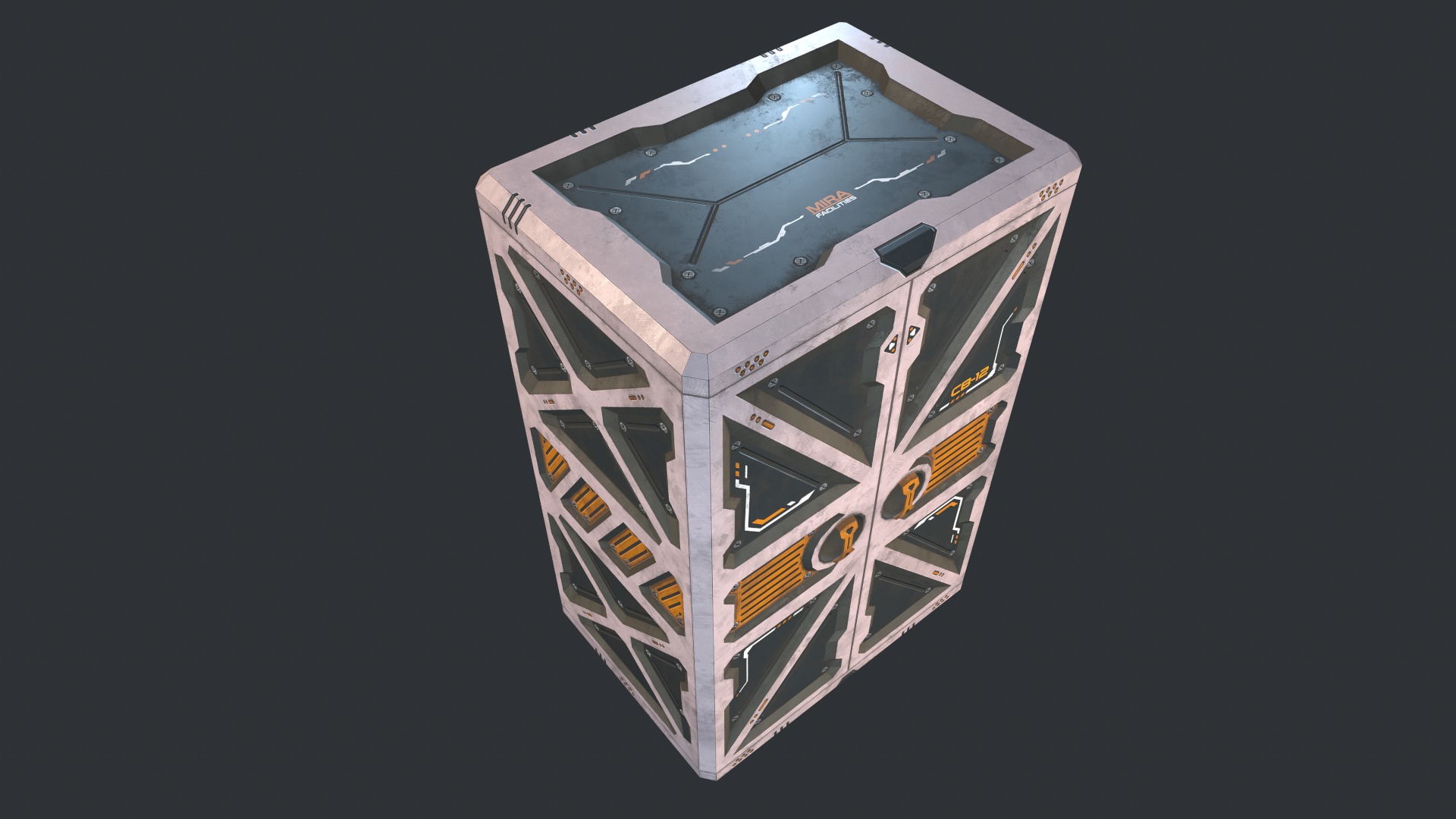 Sci-fi Wardrobe Low-poly 3D model_5