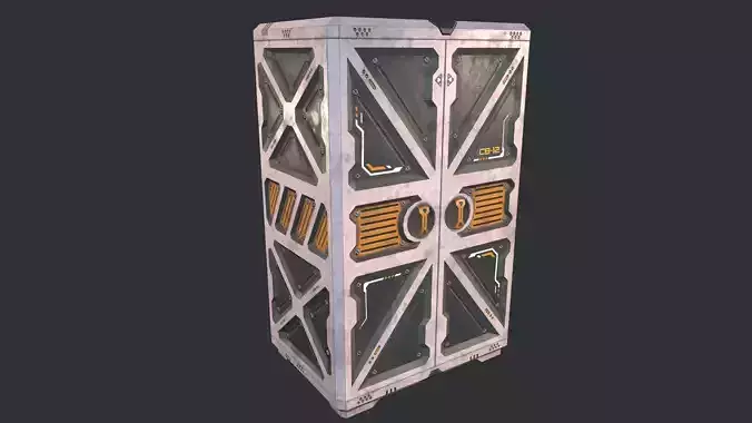 Sci-fi Wardrobe Low-poly 3D model Sci-fi Wardrobe Low-poly 3D model