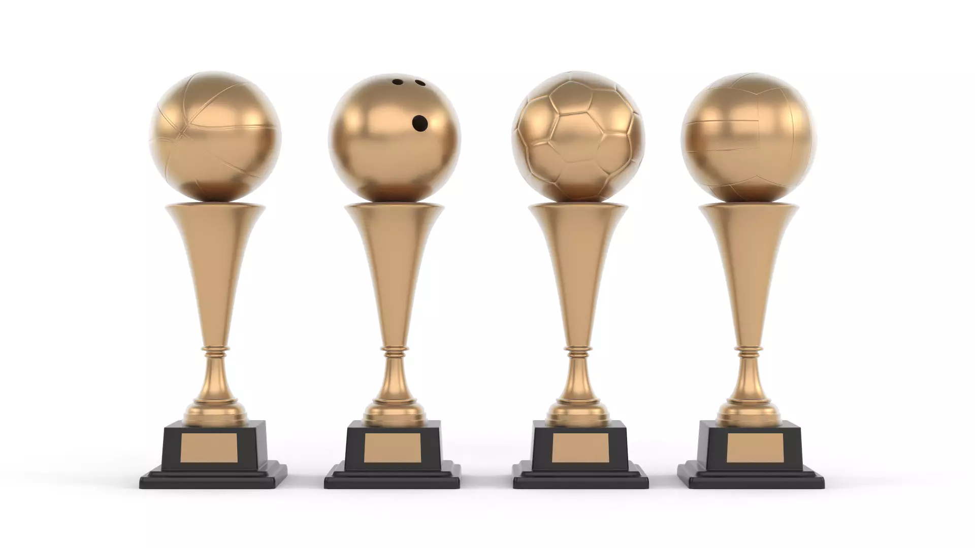 Golden Trophy Balls 3D model