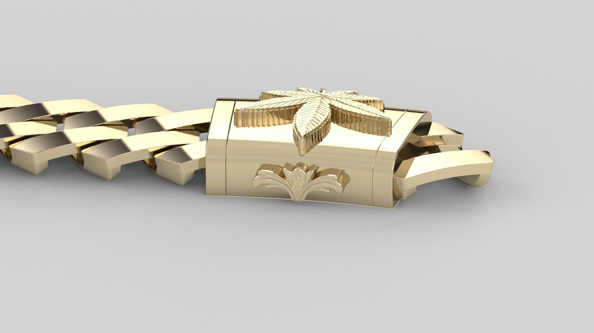 LOCK BOX AND CUBAN LINK CHAIN FOR BRACELET OR NECKLACE 3D print model_7