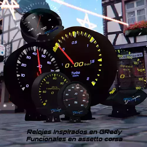 Kit de Relojes Vehiculos Inspirados en Greddy Sirius  Low-poly 3D model