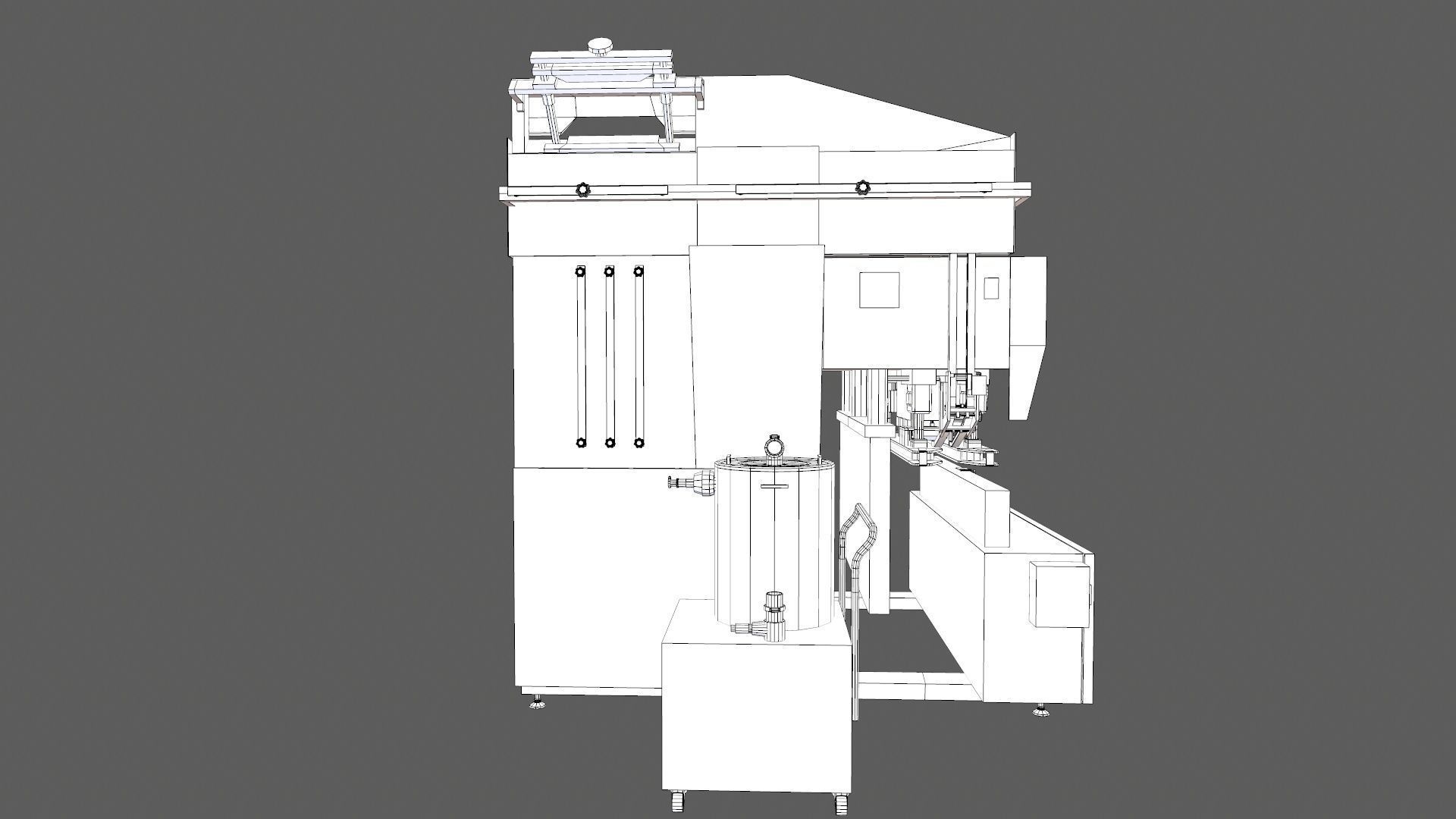 Capping Machine Low-poly 3D model_16