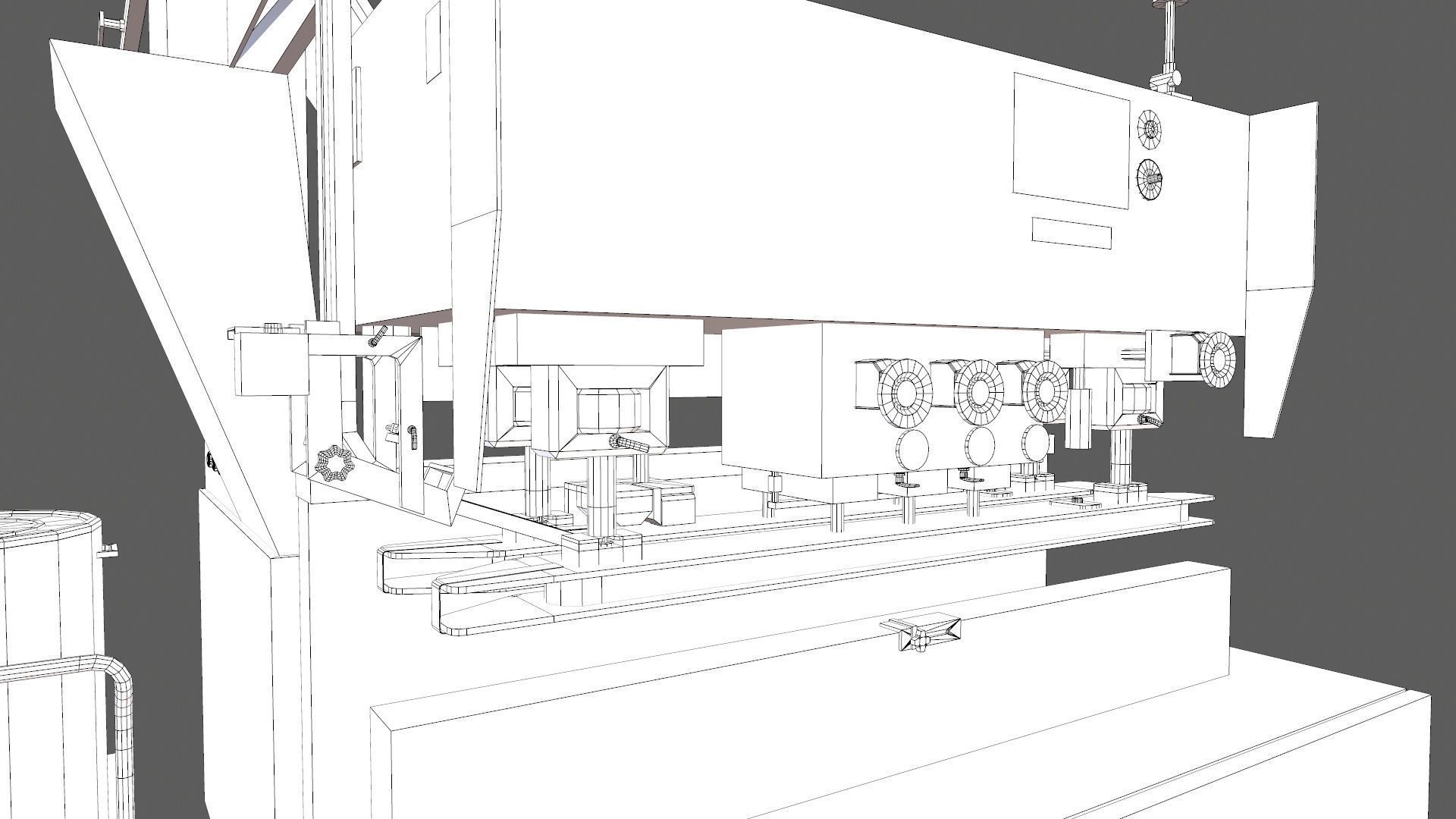 Capping Machine Low-poly 3D model_17
