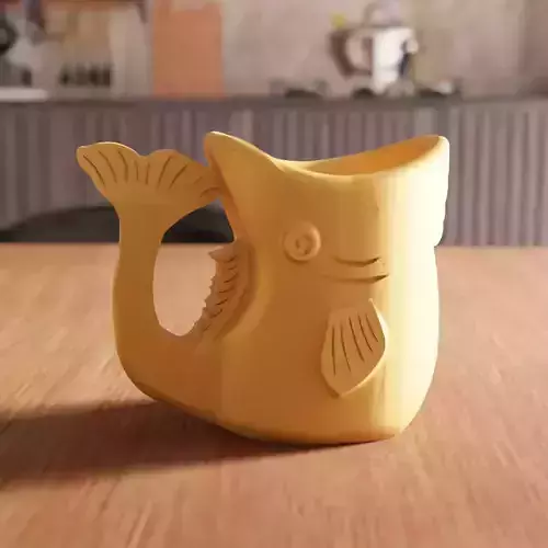 Fish Shaped Cup STL File - 169