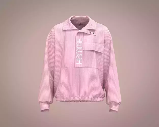 Mens corduroy high neck quarter zip jacket