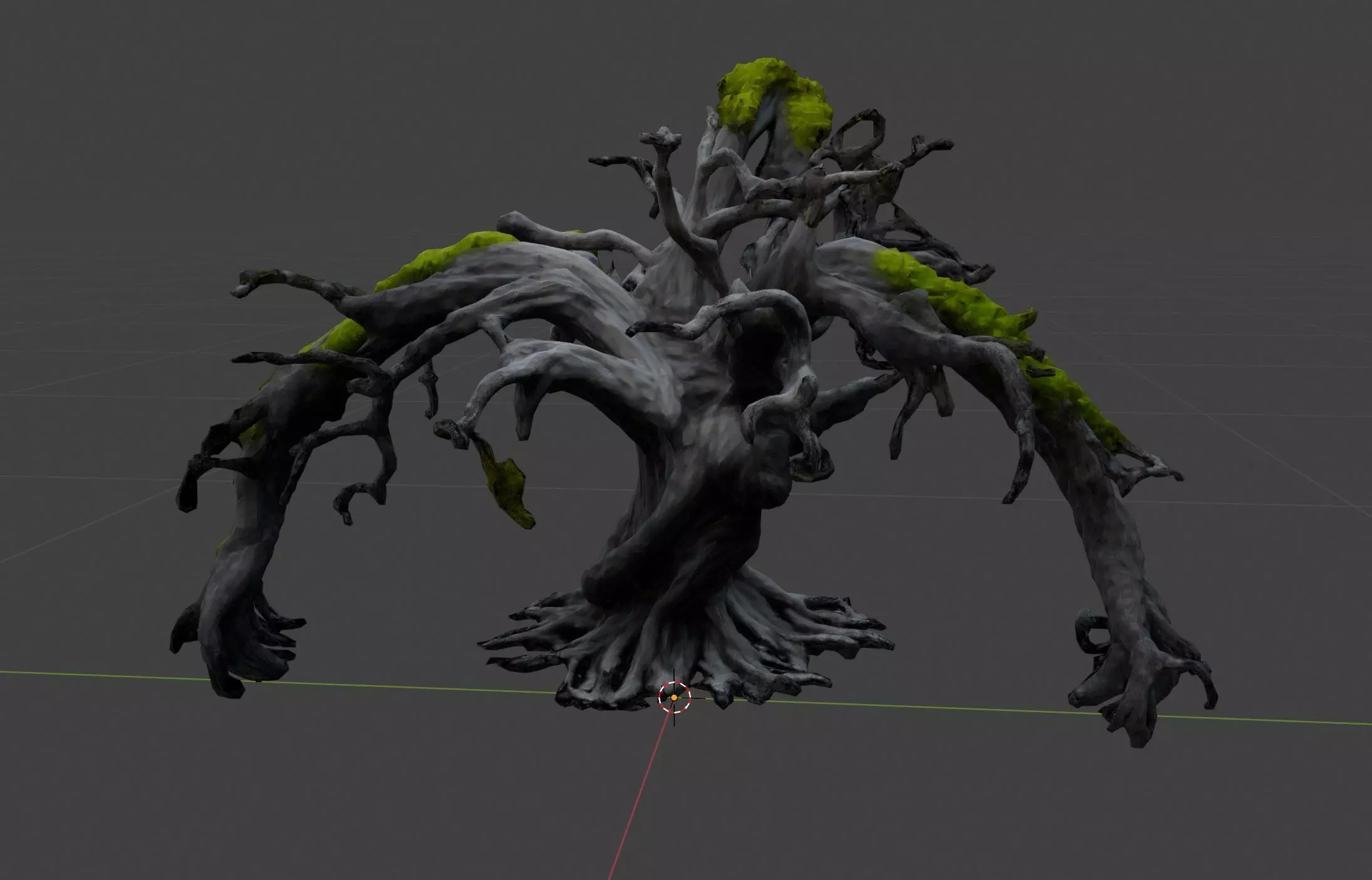 horror tree with arms Free low-poly 3D model