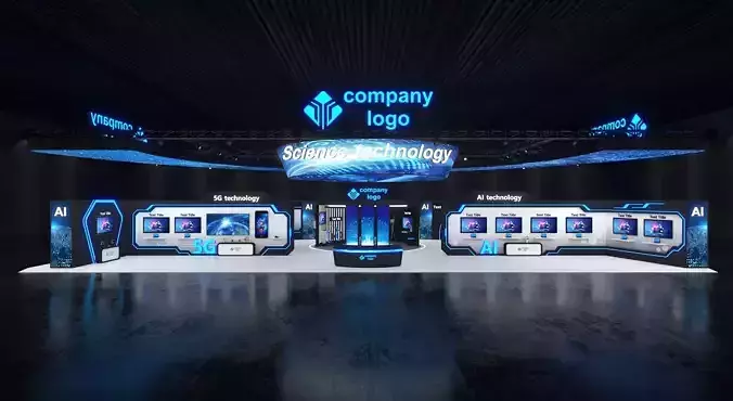 exhibition stand 30x14 model 3D model