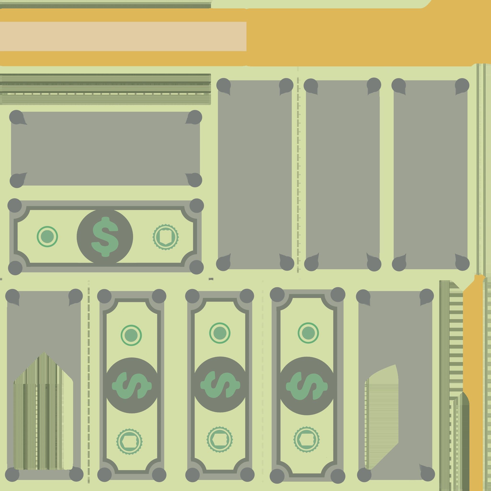 Stylized wad of money 3D model_9
