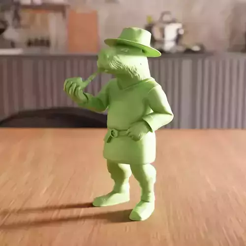 Cute Capybara with Pipe Figure STL File - 166 3D print model