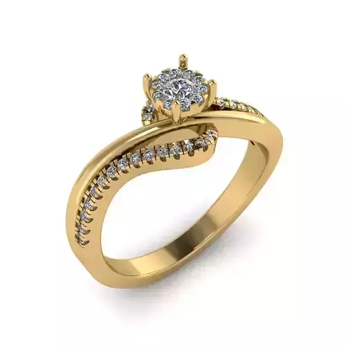 Women Diamond Ring 3dm STL  Render Details - EZ - 008