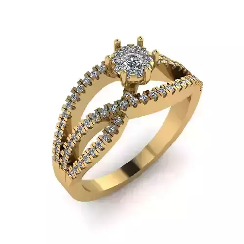 Women Diamond Ring 3dm STL  Render Details - EZ - 009