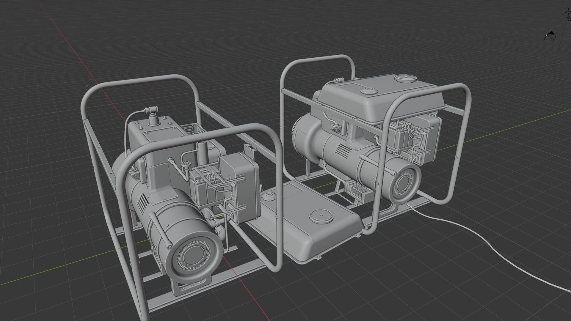 Electric Generator Set Diesel Portable - Blender UE5 Ready 3D model_7