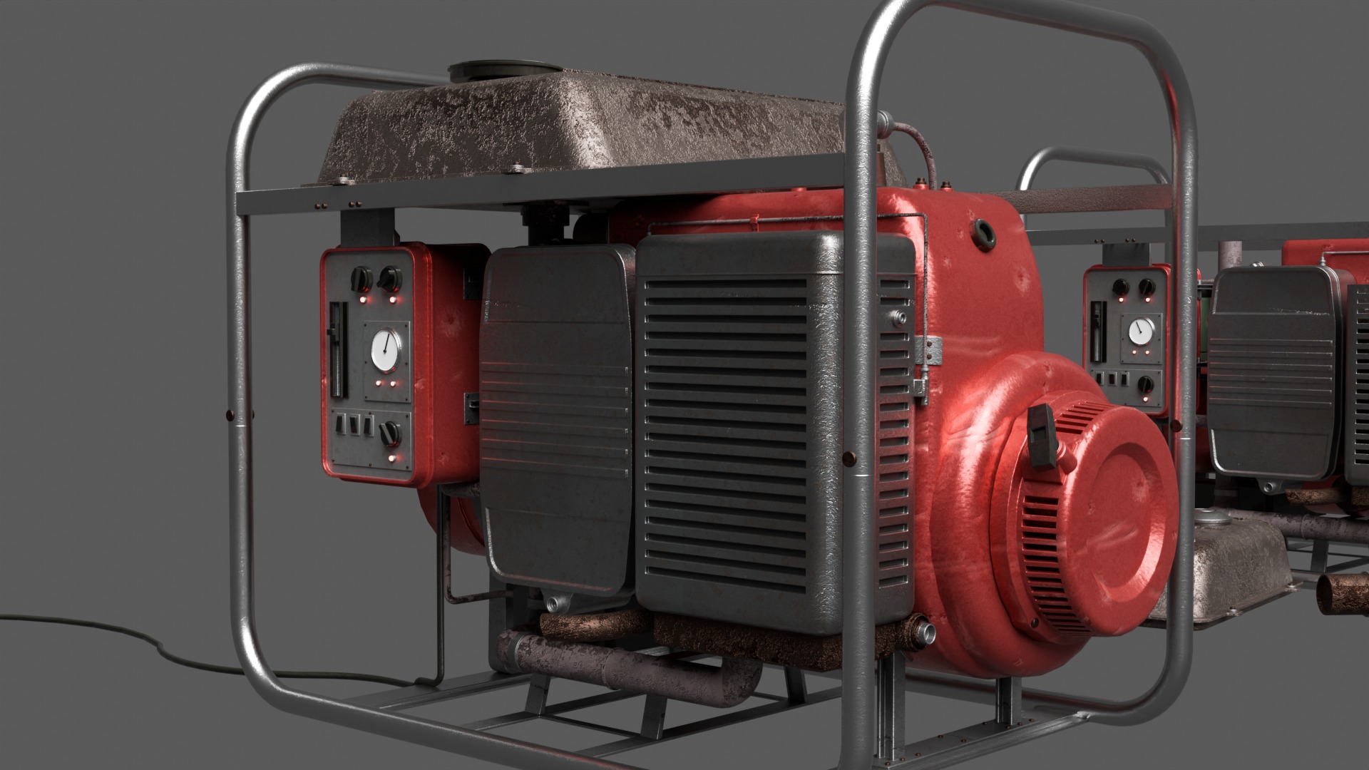 Electric Generator Set Diesel Portable - Blender UE5 Ready 3D model_5