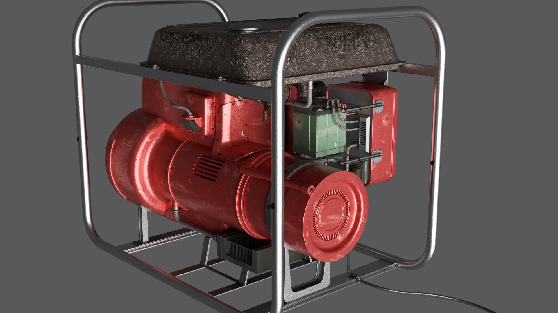 Electric Generator Set Diesel Portable - Blender UE5 Ready 3D model_4