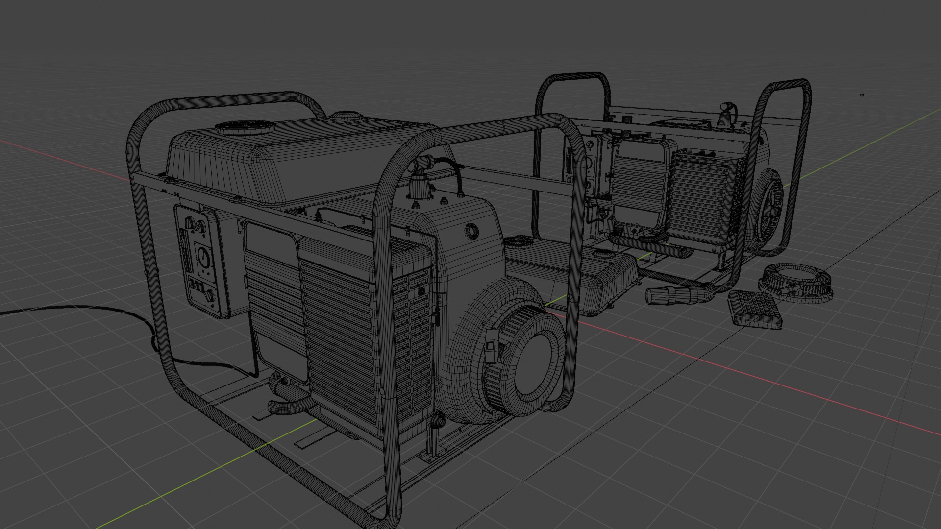 Electric Generator Set Diesel Portable - Blender UE5 Ready 3D model_8