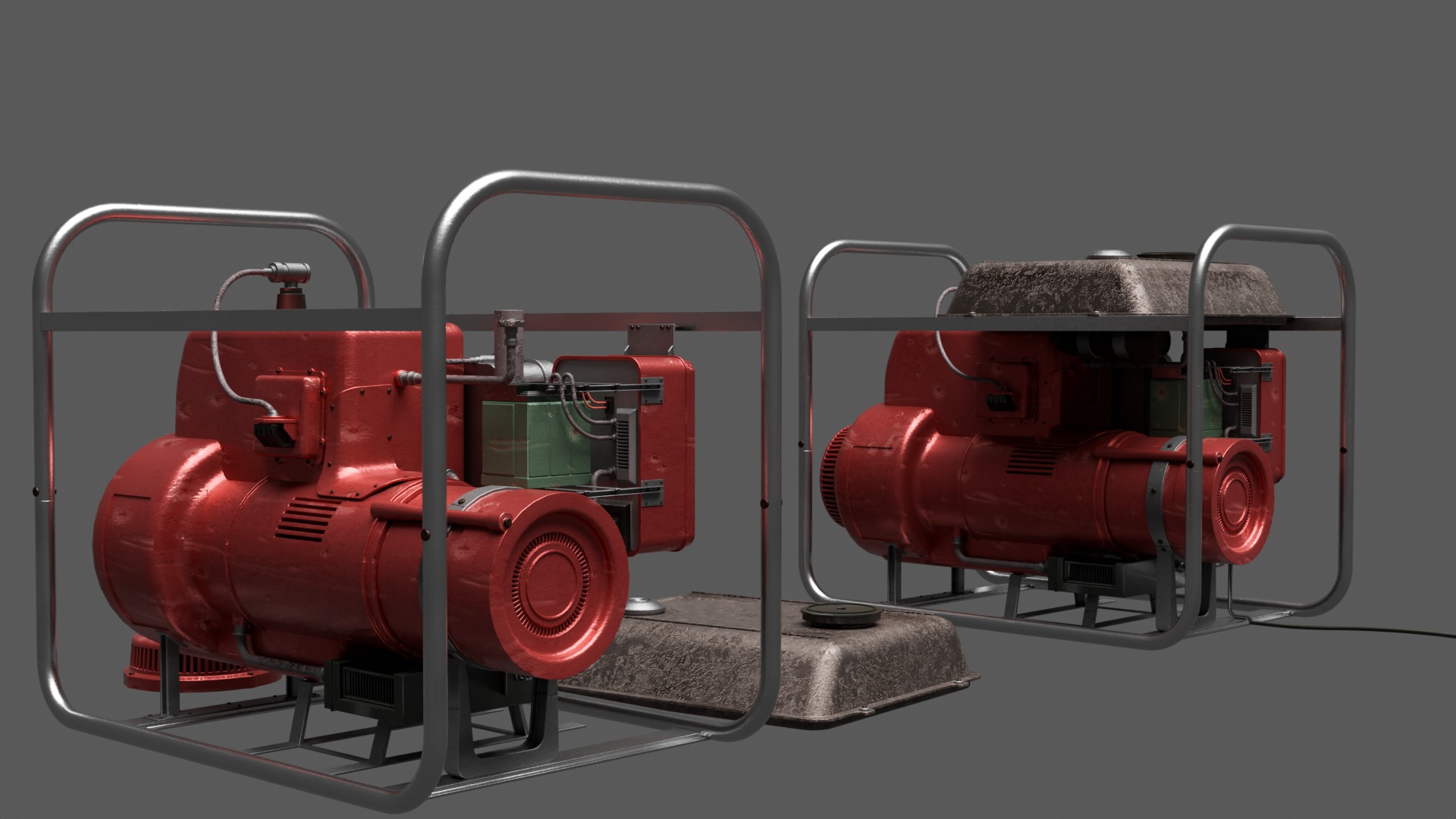Electric Generator Set Diesel Portable - Blender UE5 Ready 3D model_2