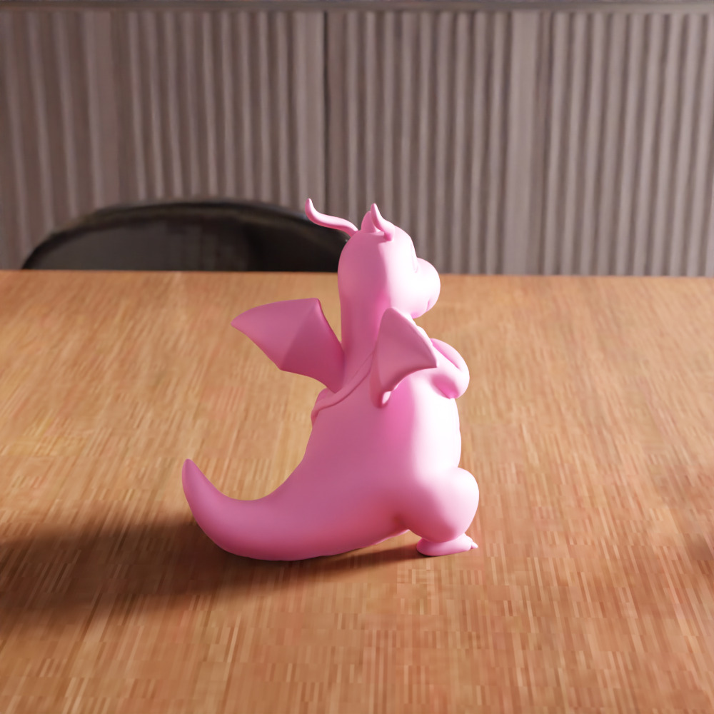 Cute Dragon with Bag Figure STL File - 162 3D print model_5
