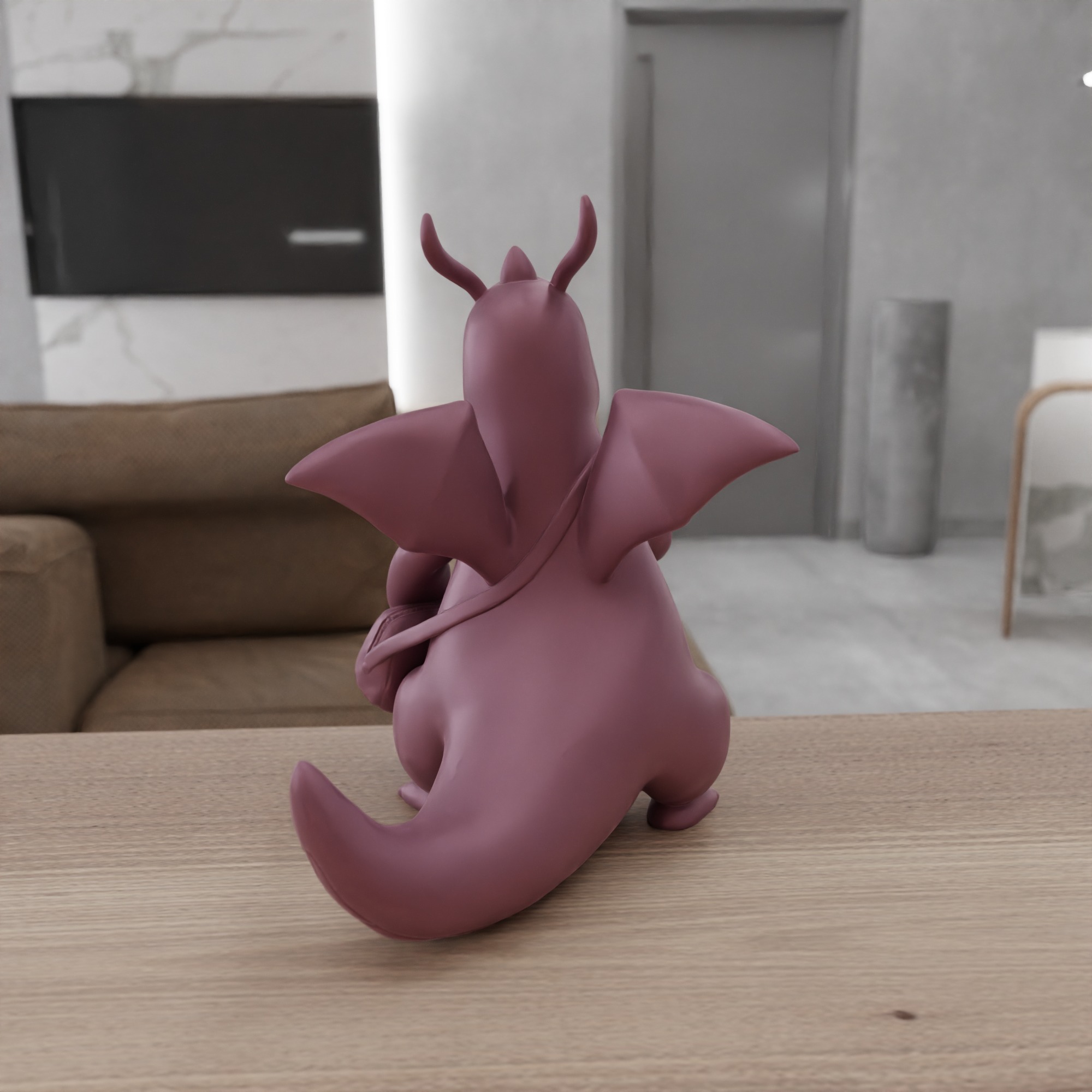 Cute Dragon with Bag Figure STL File - 162 3D print model_10