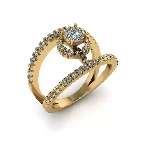 Women Diamond Ring 3dm STL  Render Details - EZ - 0011