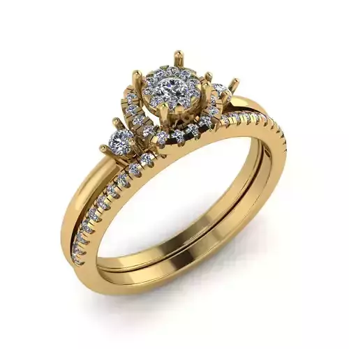 Women Diamond Ring 3dm STL  Render Details - EZ - 0013