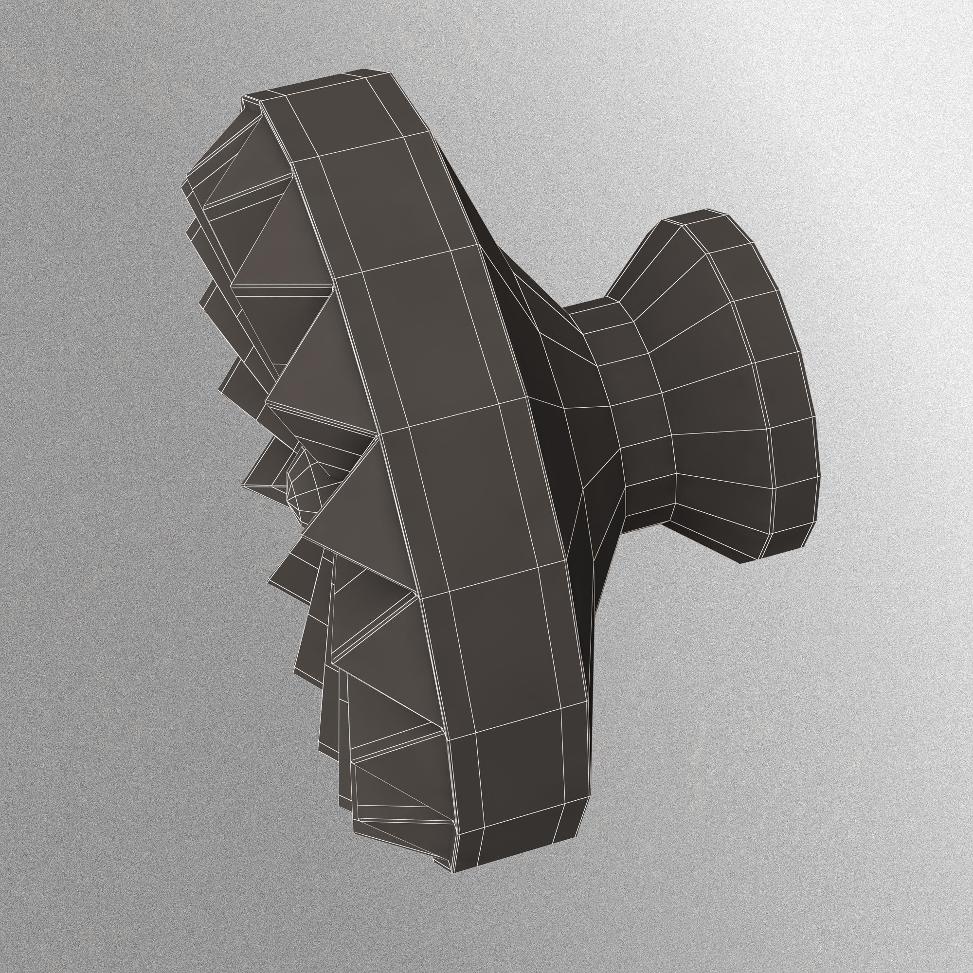 Classic Door Handle 01 Chrome Low-poly 3D model_8