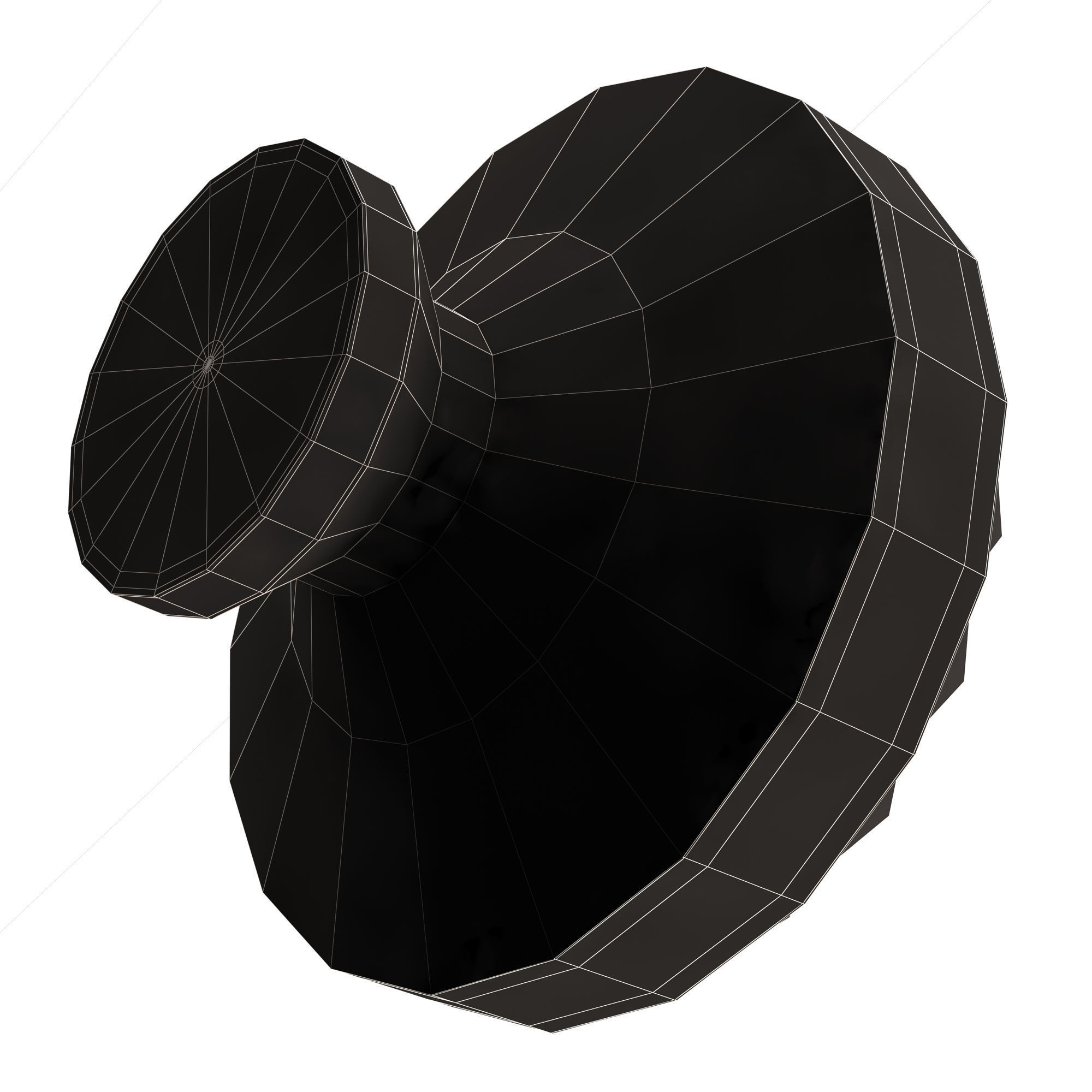 Classic Door Handle 01 Chrome Low-poly 3D model_9