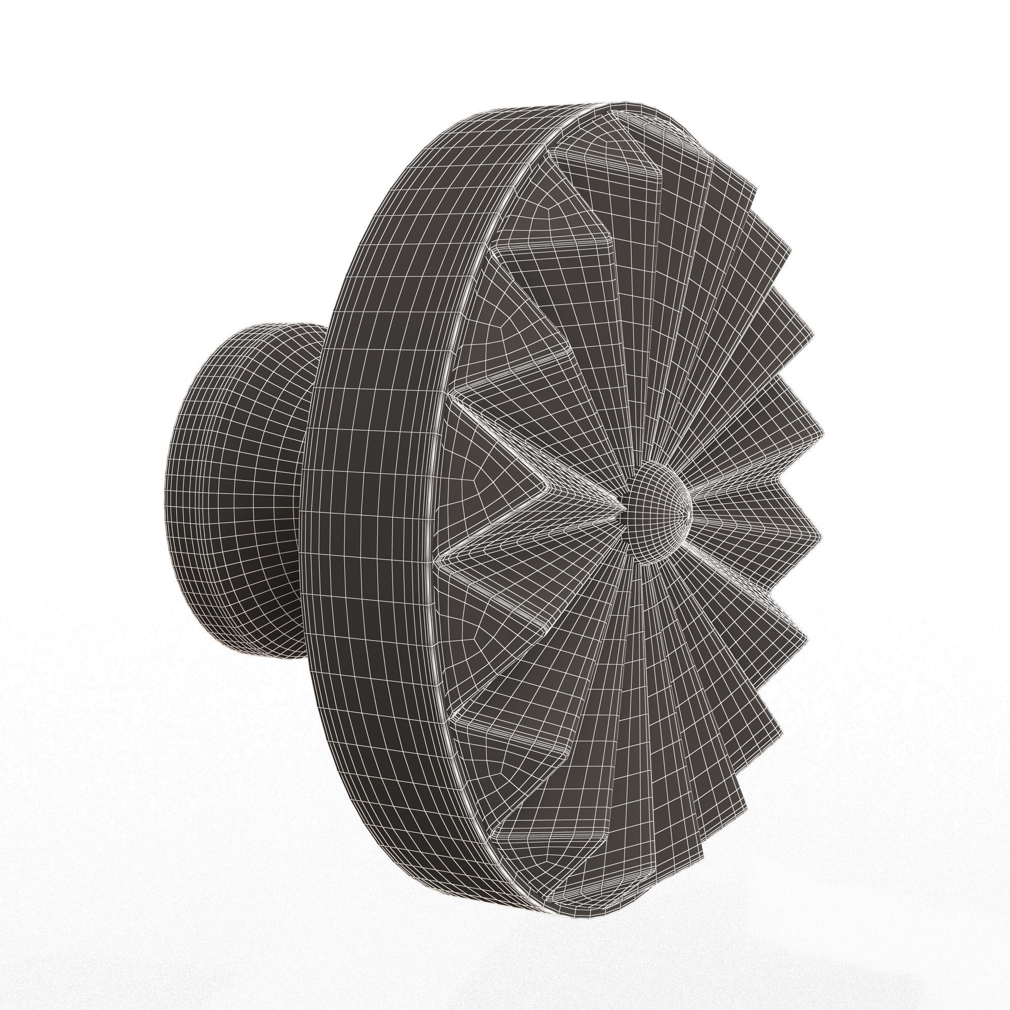 Classic Door Handle 01 Chrome Low-poly 3D model_10