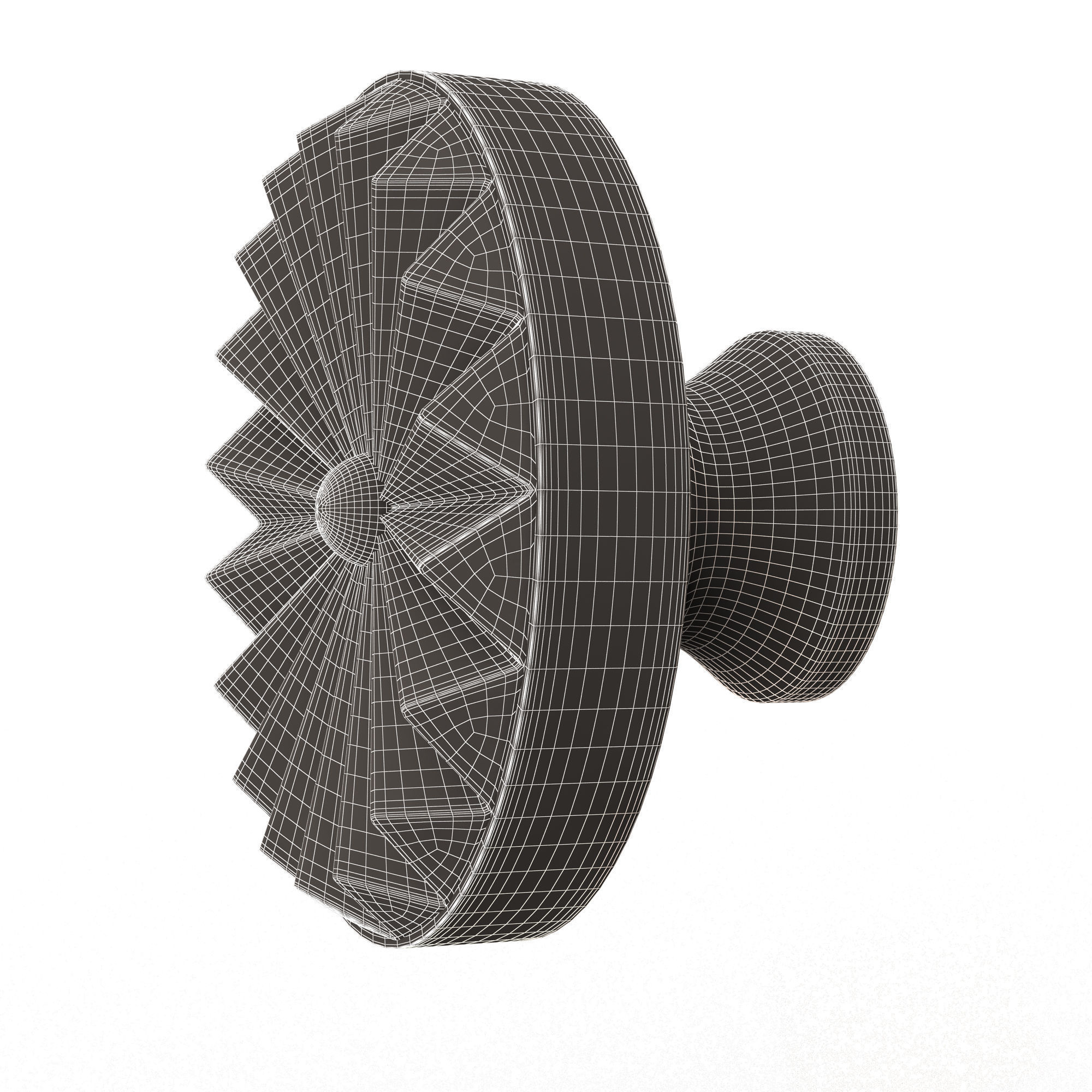 Classic Door Handle 01 Chrome Low-poly 3D model_11