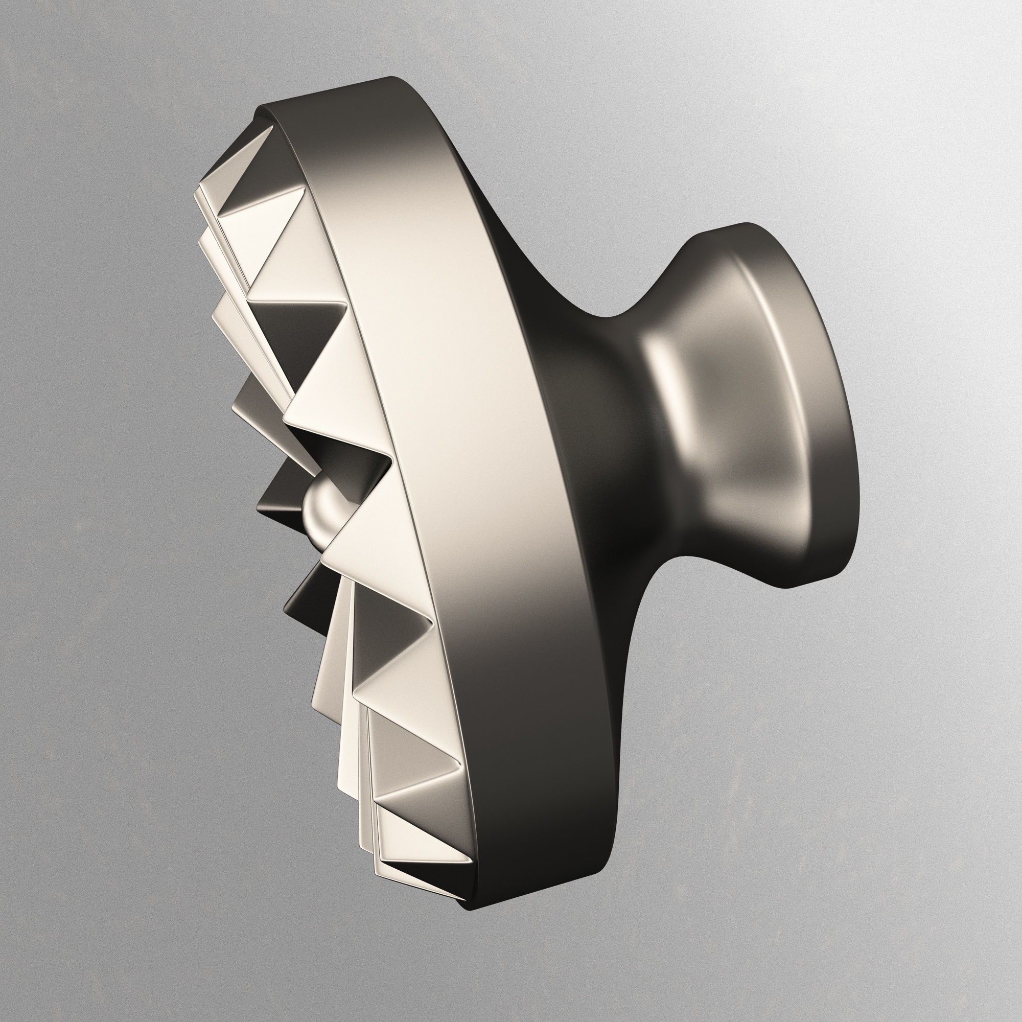 Classic Door Handle 01 Chrome Low-poly 3D model_1