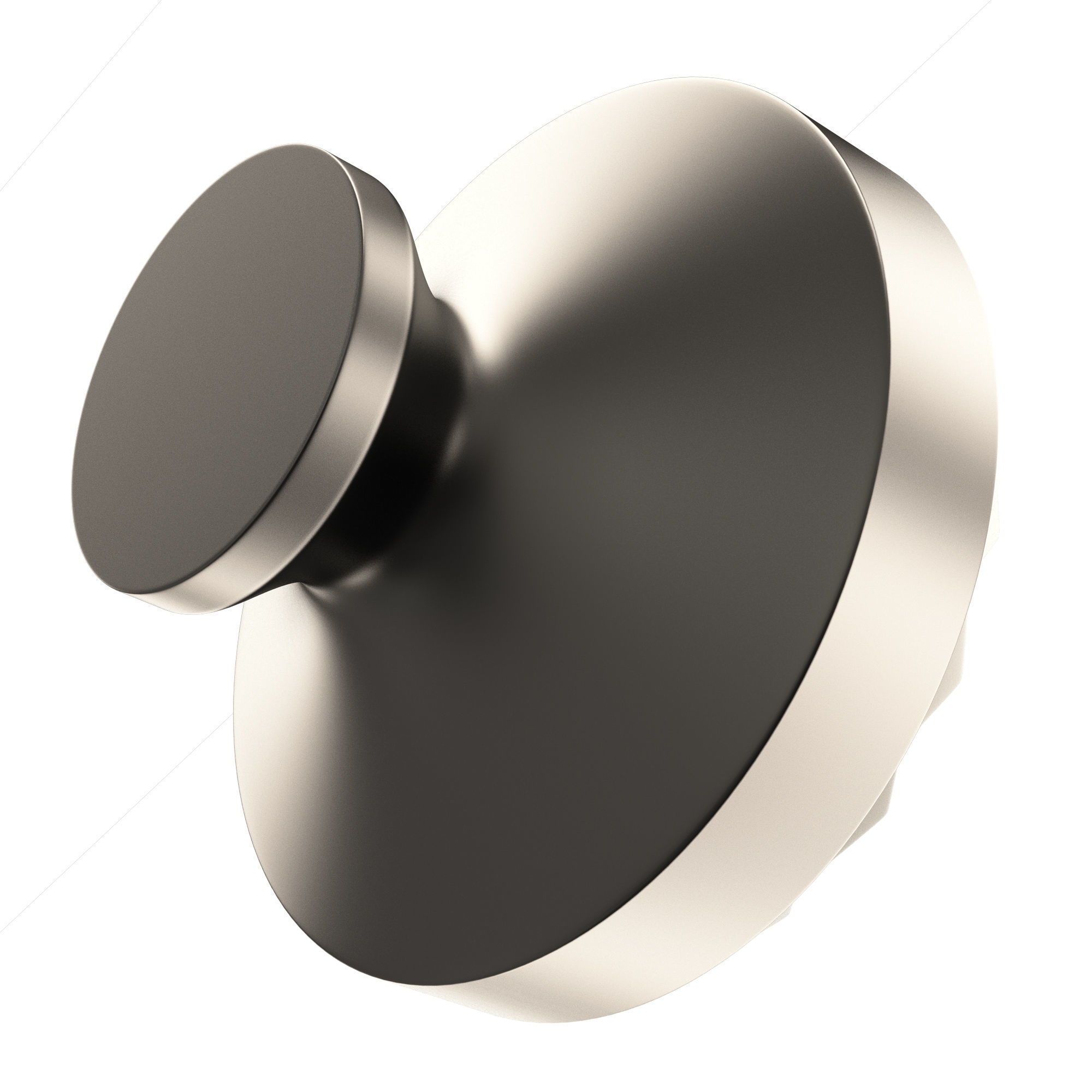 Classic Door Handle 01 Chrome Low-poly 3D model_2