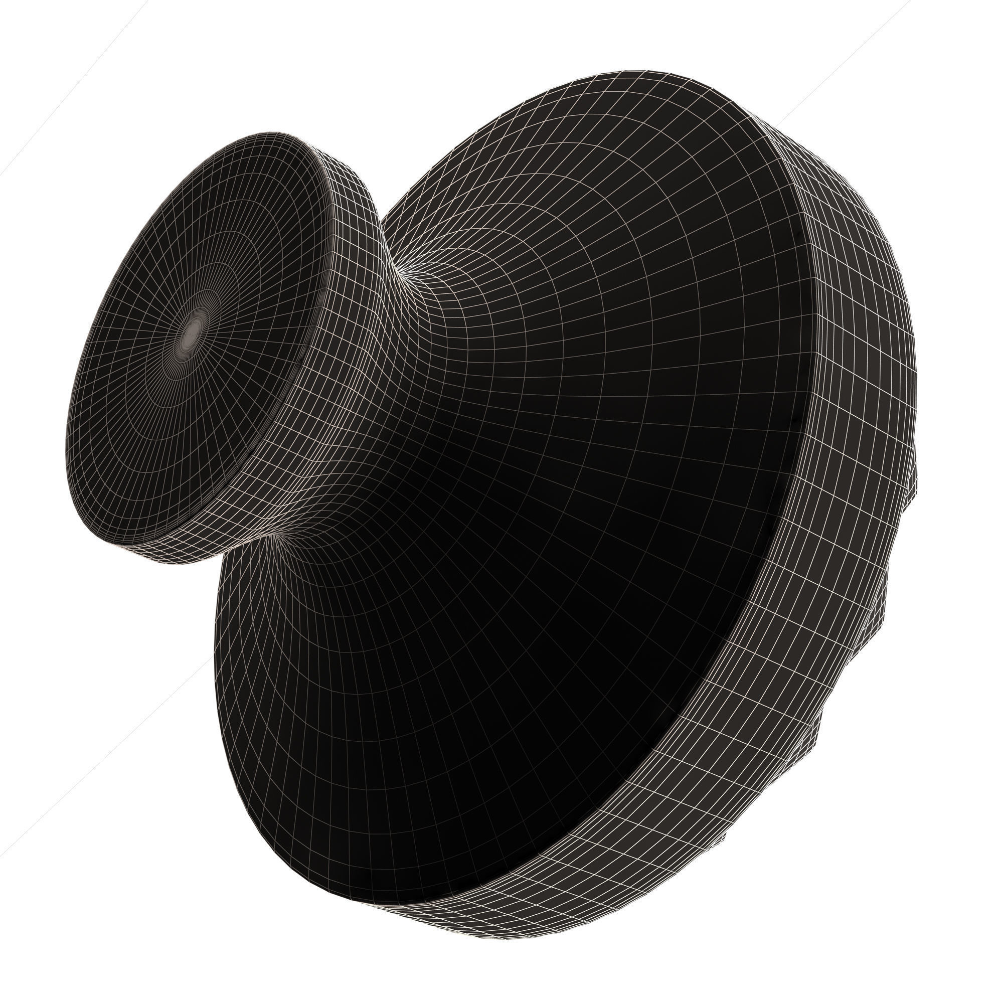 Classic Door Handle 01 Chrome Low-poly 3D model_14