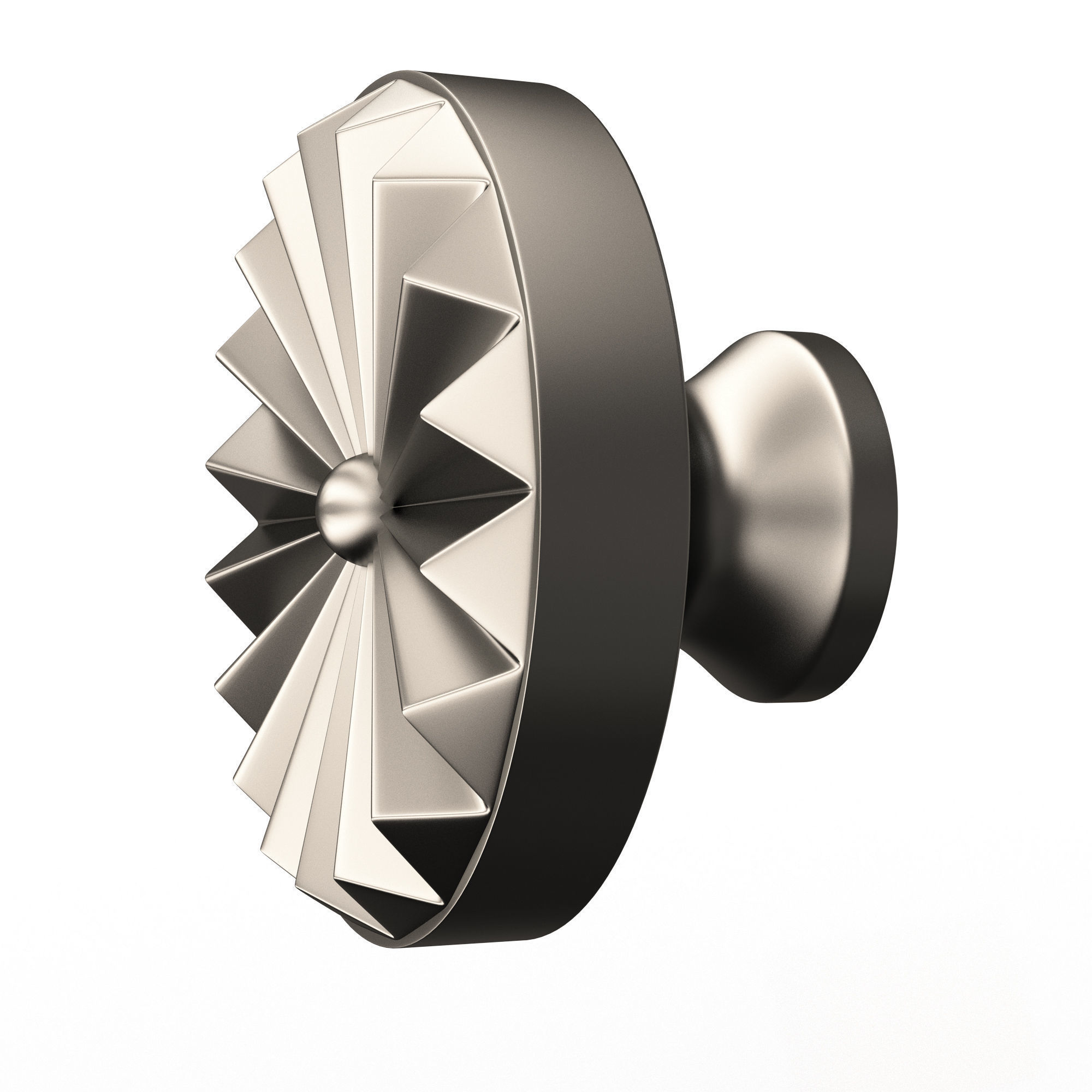 Classic Door Handle 01 Chrome Low-poly 3D model_5