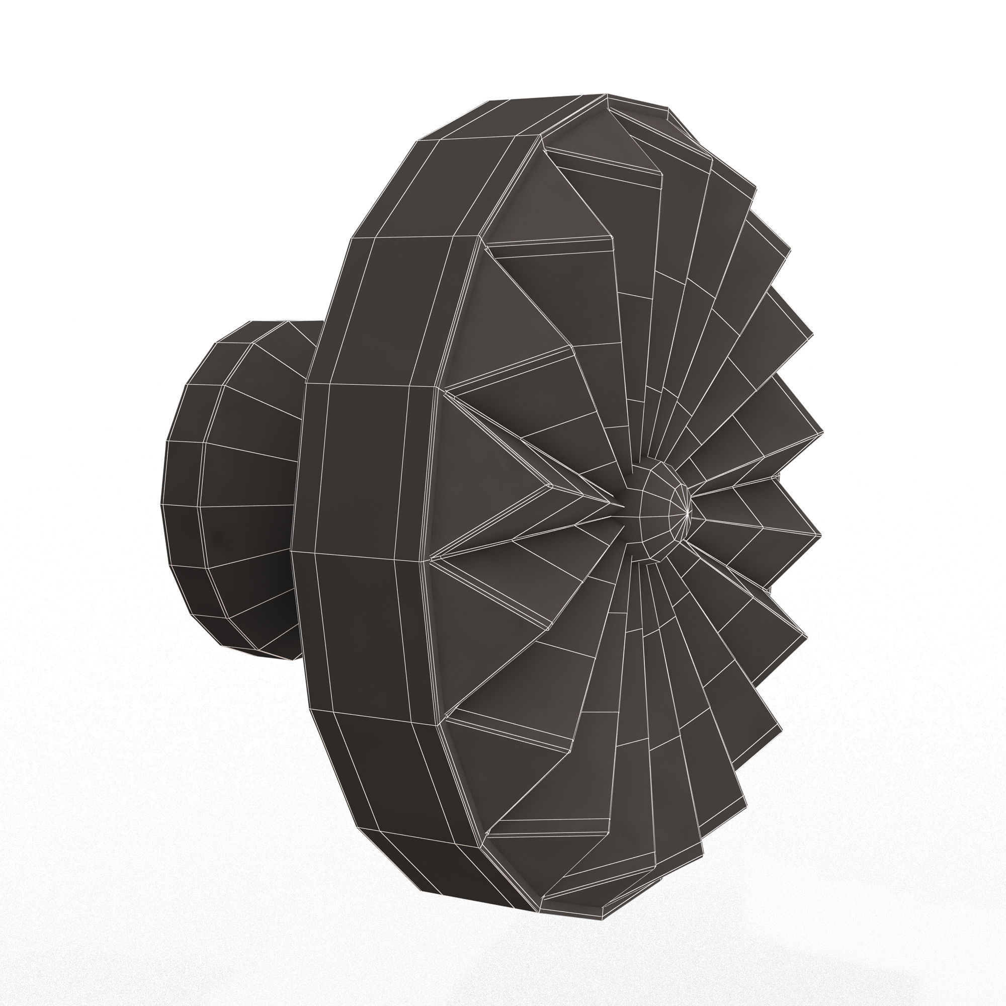 Classic Door Handle 01 Chrome Low-poly 3D model_16