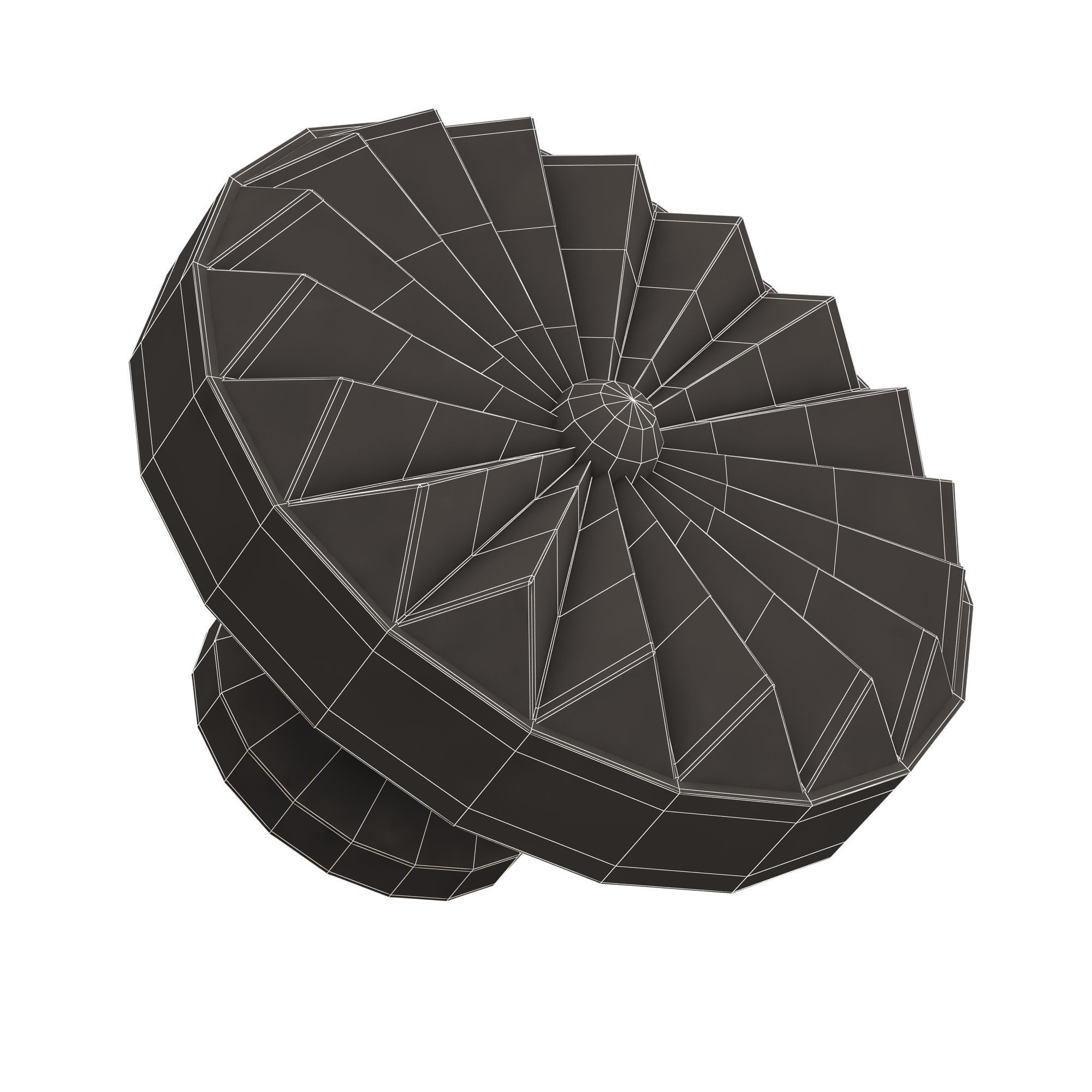 Classic Door Handle 01 Chrome Low-poly 3D model_7