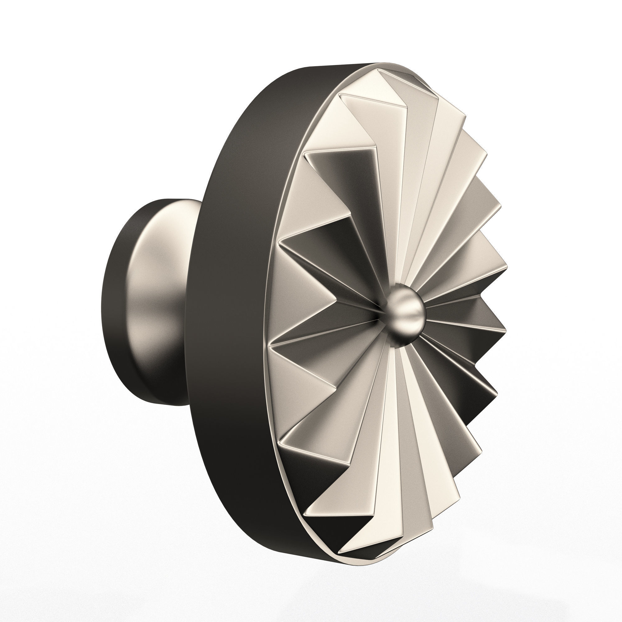 Classic Door Handle 01 Chrome Low-poly 3D model_4