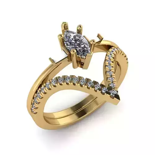Women Diamond Ring 3dm STL  Render Details - EZ - 0015