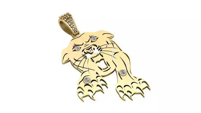 TIGER DIAMOND PENDANT 3D PRINTABLE MODEL 