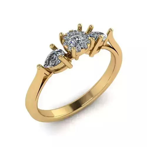 Women Diamond Ring 3dm STL  Render Details - EZ - 0017