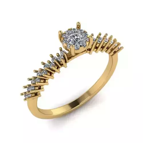 Women Diamond Ring 3dm STL  Render Details - EZ - 0019