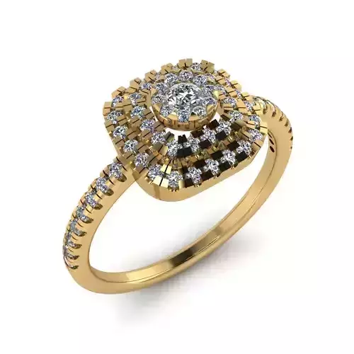 Women Diamond Ring 3dm STL  Render Details - EZ - 0020