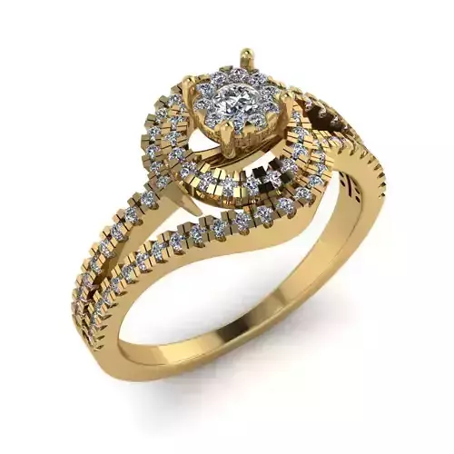 Women Diamond Ring 3dm STL  Render Details - EZ - 0021