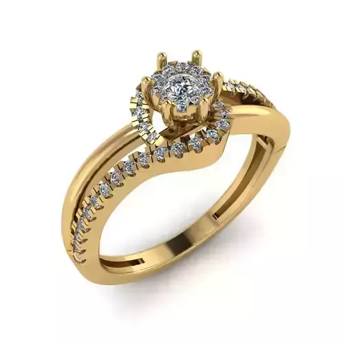 Women Diamond Ring 3dm STL  Render Details - EZ - 0023